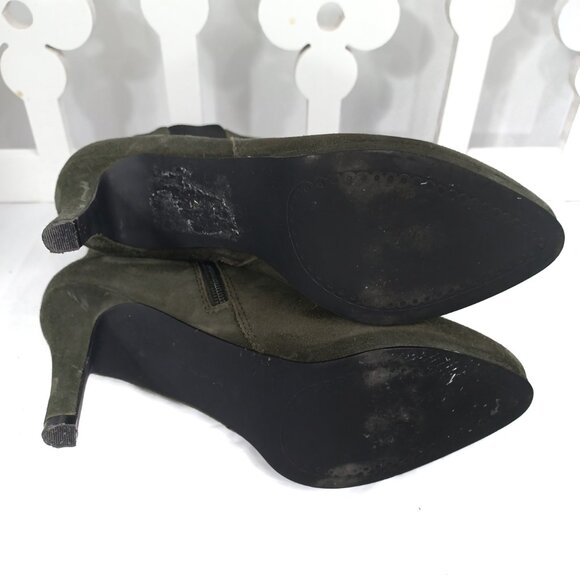 TAHARI GAVIN Leather Suede Ankle Heel Boots 7 1/2 M - Picture 5 of 5